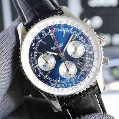 Breitling Navitimer Clone 43MM B01 Movement Black Bracelet Blue Wrist Watch